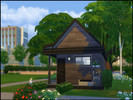 Sims 4 — Forest Clove by Fatouma — A single-story home consisting of one bedroom and a bathroom. Spacious for two adult