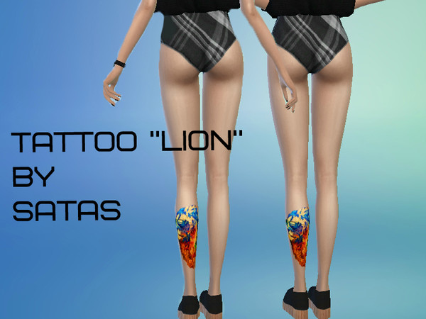 Sims 4 — Tattoo  by Satas — Tattoo on the shin. 1 color. There is a preview.