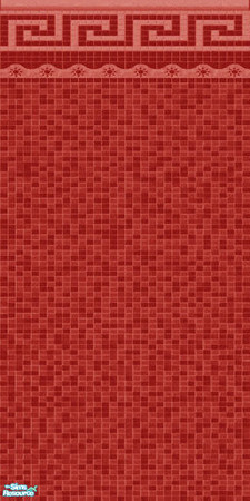 Sims 2 — Pool Wall Red by Helenloki — Red recolour of maxis pool wall.