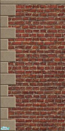 Sims 2 — Industro Brick Wall With Sandstone VII by Darth_Joules — Industro brick wall with aged sandstone reinforments.