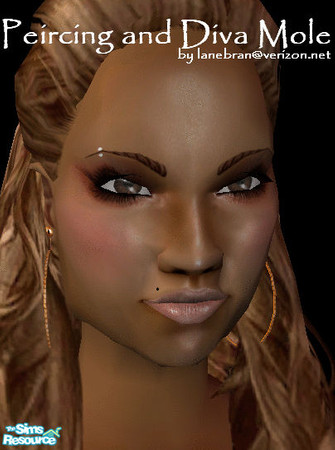 Sims 2 — peirced eyebrow with mole mask by Lanebran — This mask can be worn with customized makeup as well as maxis