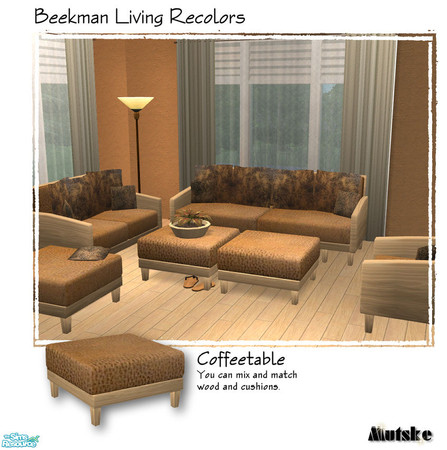 Sims 2 — Beekman Coffeetable Leather by Mutske — Recolor in leather. You need to have the meshes to use these in game.