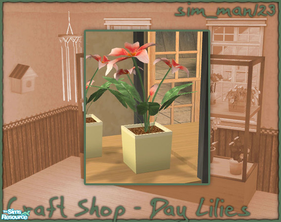 Sims 2 — Craft/Flower Shop - Day Lilies by sim_man123 — new day lily flower mesh. Part of my Craft/Flower Shop set.