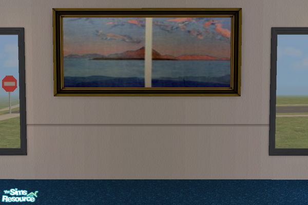Sims 2 — Pieces Paintings-River Low Mountain High by Sheera — A part of my Pieces Paintings Set 02. This painting