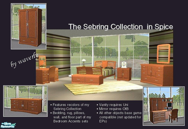 Sims 2 — The Sebring Collection in Spice by Waverly — Top Notch. Tired of the way your old bedroom looks? Kick it up a