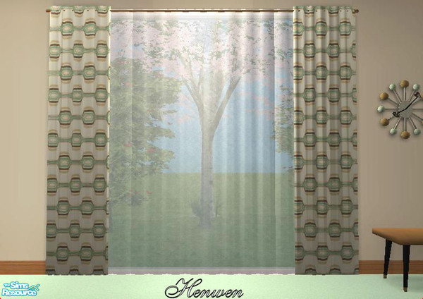 Sims 2 — Padre333 1950 Green Drape by Henwen — Padre333's drape *MESH* in an green Bark Cloth.