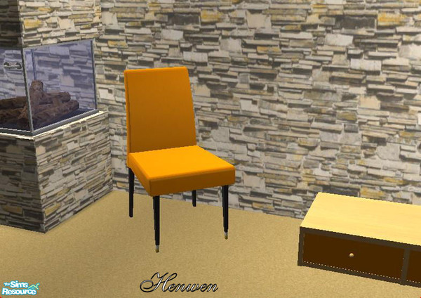 Sims 2 — SA Chair Orange Tweed by Henwen — Sunairs dining chair *MESH* in an orange tweed.
