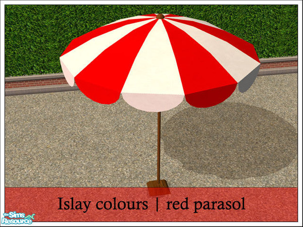 Sims 2 — 'Islay' red parasol by prin6je — Red and white colour option for my 'Islay' parasol.