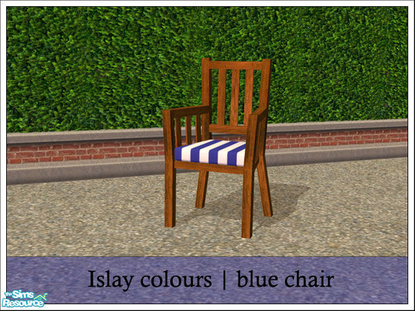 Sims 2 — 'Islay' blue chair by prin6je — Blue and white colour option for my 'Islay' garden chair.
