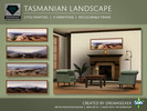 Sims 3 — Tasmanian Landscape by Dreamseeker — 2-tile landscape painting with 4 variations and a recolorable frame. Mesh