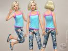 Sims 4 — Tropic Floral Jeans by lillka — Tropic Floral Jeans for Girls New item / one style I hope you like it :) Hair by