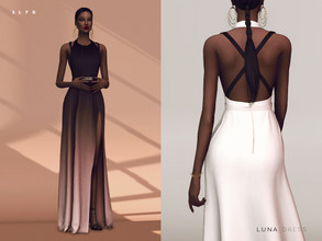 Sims 4 — Luna Dress by SLYD — This is a remade version of the 'Gradient dress Leila' because I want to see how much my
