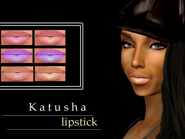 Sims 4 — Katusha Lipstick by mysteryladysim — New lipstick in six shades ( normal and brighter ). Find it in lipstick