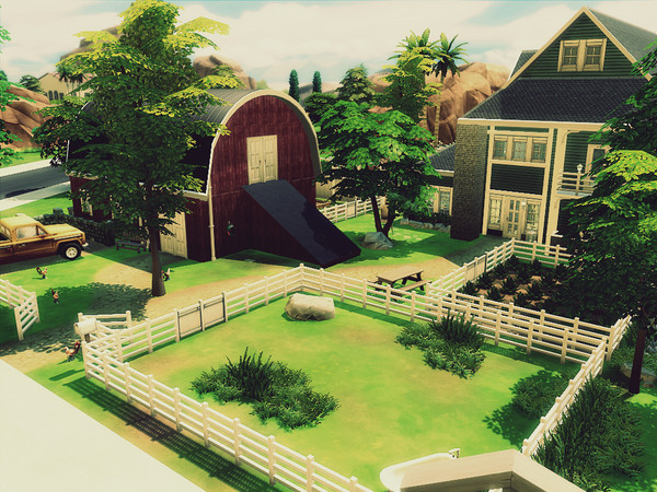 Sims 4 — Countryside Stable - No CC by Saphrina942 — A cosy family farm on the countryside. Comes with a nice stable