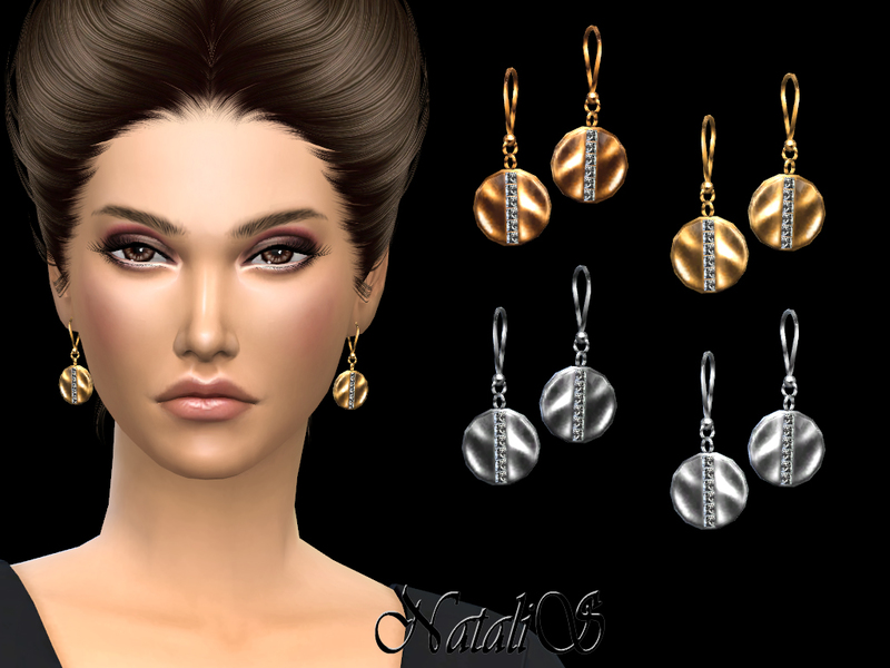 The Sims Resource Natalisdisc With Crystals Drop Earrings