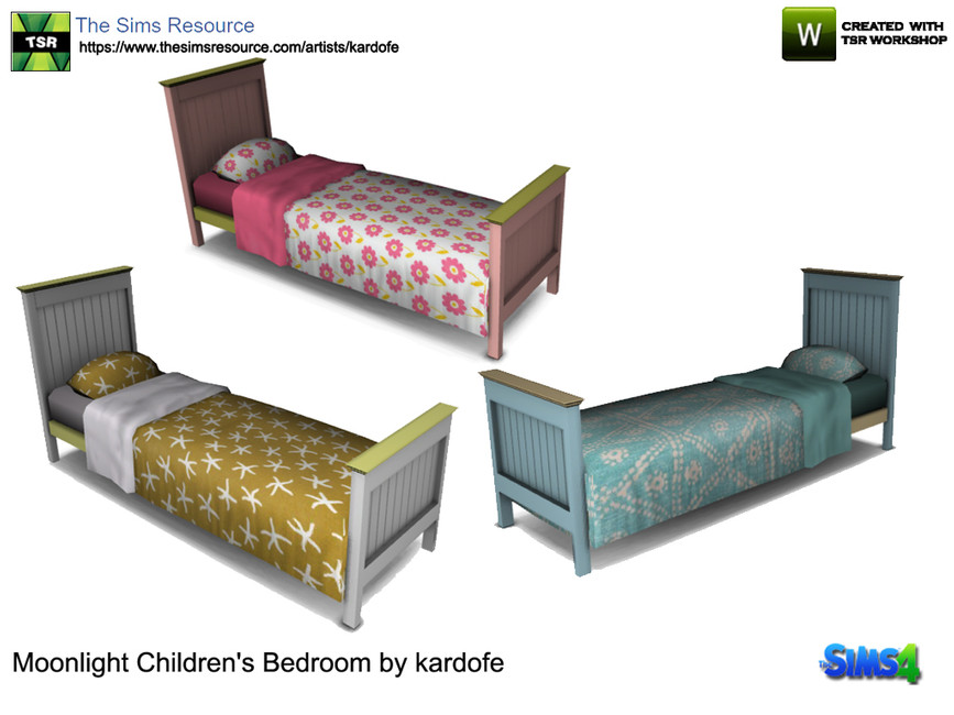 The Sims Resource kardofe_Moonlight Children's Bedroom_Bed