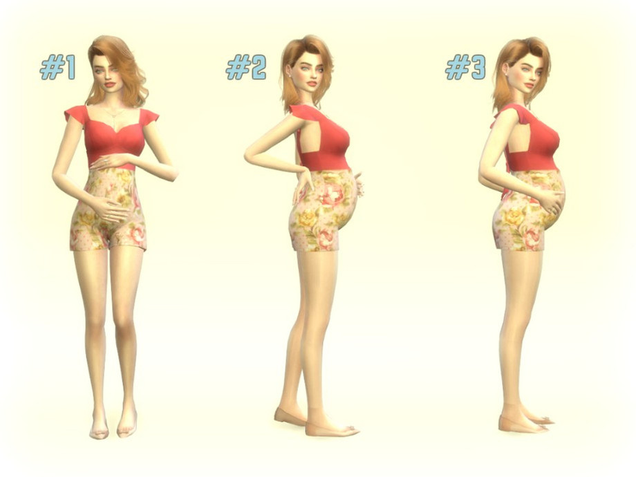 Sims 4 - (10 + 1) Pregnancy Poses by Isims13572 - 10 Single Poses and 1 Cou...
