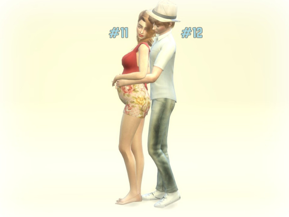Sims 4 - (10 + 1) Pregnancy Poses by Isims13572 - 10 Single Poses and 1 Cou...