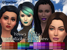 Sims 4 — Yours Truly Lipstick Collection by QTpieChar — Semi-gloss lipstick in 96 bold colors plus a matching lip texture