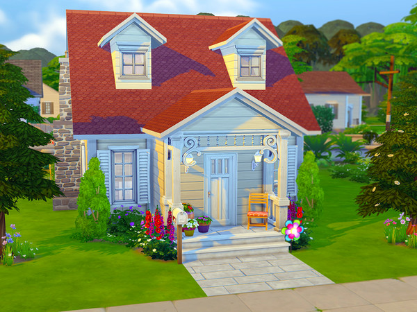 Sims 4 — Colourful Breeze by Savara08 — This is a one bed, one bath starter home for a single sim or a couple. Built on a