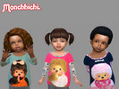Sims 4 — Monchhichi Tees by mysteryladysim —  Tees with Monchhichi's face Four Swatches Find it in the Top section 
