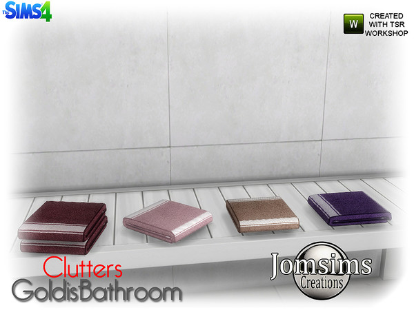 Sims 4 — goldis bathroom clutters deco towels for shelf by jomsims — goldis bathroom clutters deco towels for shelf