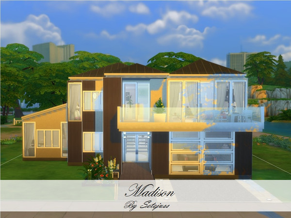 Sims 4 — Madison (NO CC) by setejuss — This is a modern house in Willow Creek is perfect for a family, it has: - Large