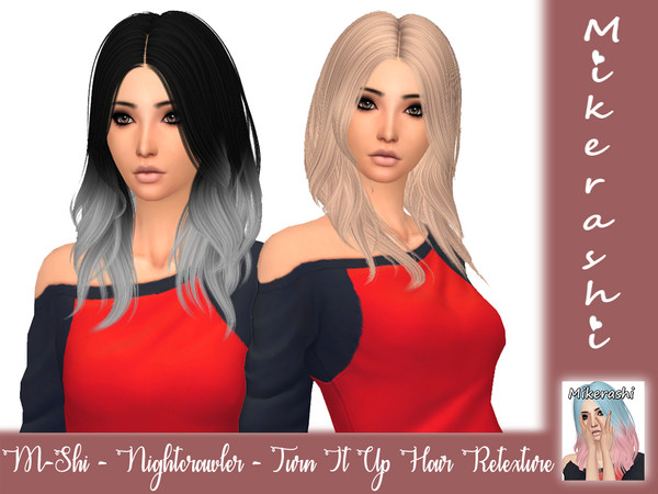 Sims 4 — M-Shi - Nightcrawler - Turn It Up Hair Retexture (Mesh Need) by mikerashi — -20 Colors -Texture made by Me