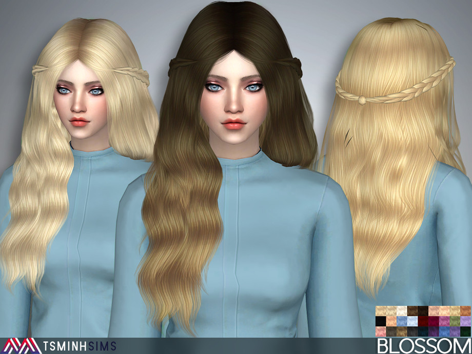 Image of Waterfall Braid Sims CC hairstyle