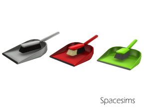 Sims 4 — Cleaning essentials - Dustpan and brush by spacesims — This dustpan and brush are made from very strong