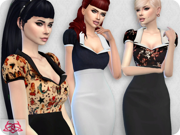 Sims 4 — Matilde blouse RECOLOR 7 (Needs mesh) by Colores_Urbanos — 7 colors vintage Need mesh, look at recommended -