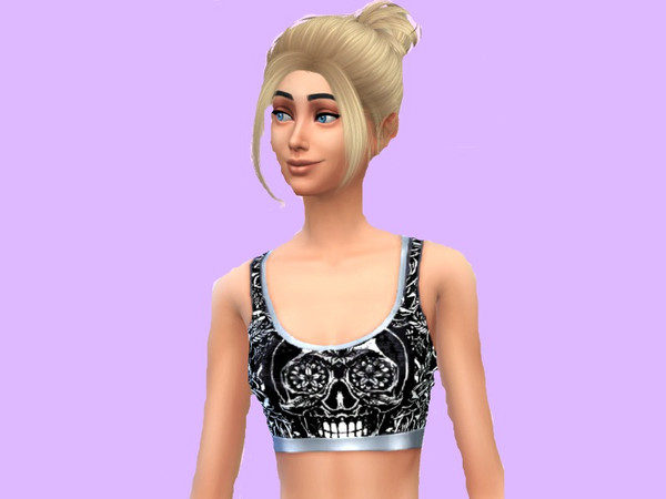 Sims 4 — Skull Sports Bra by crohniegirlgaming — This is a skull Sports Bra. I am going to be making more clothing so I