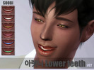 Sims 4 — Lower teeth v02 by SooBi — New mesh by me. Teeth category 6 color Unisex Recolor is allowed but PLEASE DO NOT
