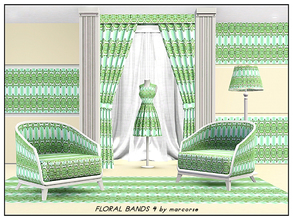 Sims 3 — Floral Bands 4_marcorse by marcorse — Abstract pattern: stylised flowers close-packed in horizontal bands of