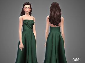 Sims 4 — Caro - gown by -April- — Hey! This one is a strapless silk gown which comes in 3 color variations. New mesh, new