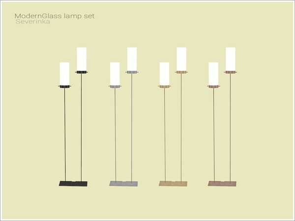 Sims 4 — [ModernGlass] floor lamp 2x by Severinka_ — Floor lamp with two glass lampshade From the set 'ModernGlass lamp