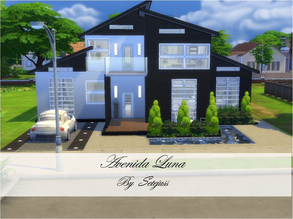 Sims 4 — Avenida Luna (NO CC) by setejuss — This large modern house in Willow Creek is fully furnished and decorated,