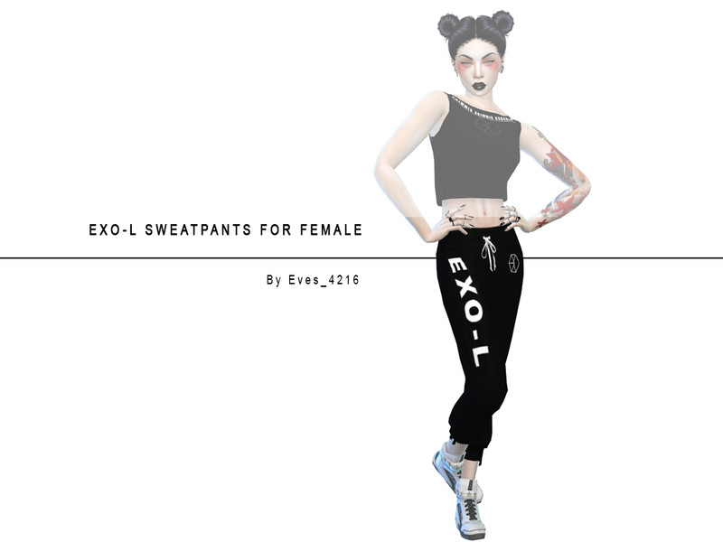 Sims 4 The Sims Resource | K-Pop EXO-L Sweatpants for Female - Spa Day needed by TSR Creator