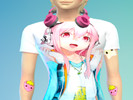 Sims 4 — Anime T-shirt w/ Headset Recolour - Get Together needed by Tessiellation — Hello~ I recoloured the t-shirt from
