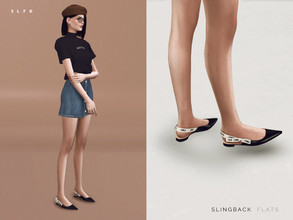 Sims 4 — Slingback Flats by SLYD — ** 5 swatches. ** New mesh by me. ** Recolor is allowed but PLEASE DO NOT include the