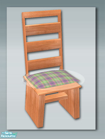 Sims 2 — Pine - Chair Cushion 02 by Shakeshaft — Part of a recolour set of my rustic kitchen in Pine with green check