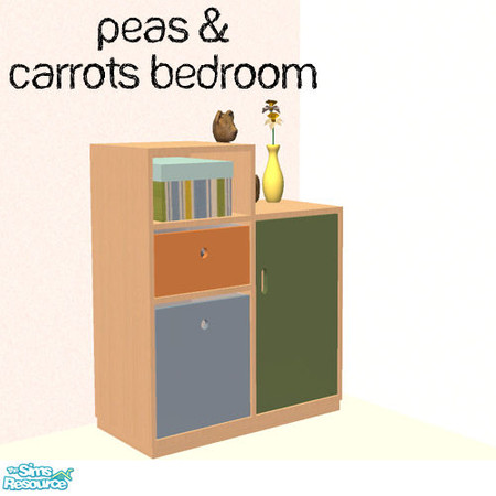Sims 2 — Peas and Carrots - Dresser by agaliha5 — This bedroom is a recolor of NoFrills' Little Thinker Set. The rug
