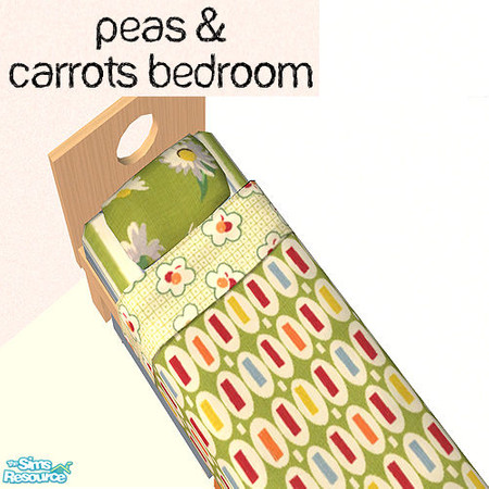 Sims 2 — Peas and Carrots - Bedding by agaliha5 — This bedroom is a recolor of NoFrills' Little Thinker Set. The rug