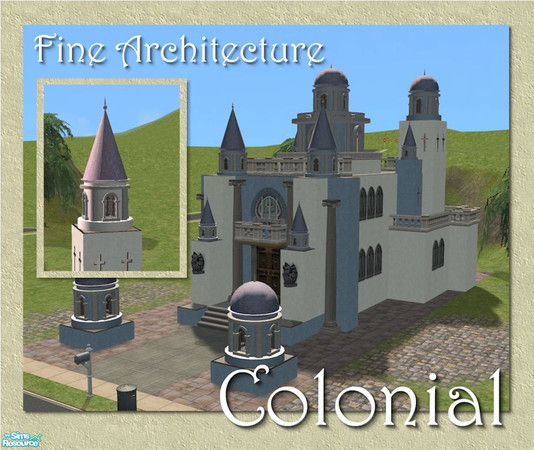 Sims 2 — Spire Roof Cupola - 2 tile by Cyclonesue — An ornamental roof cupola for your buildings. Find this under