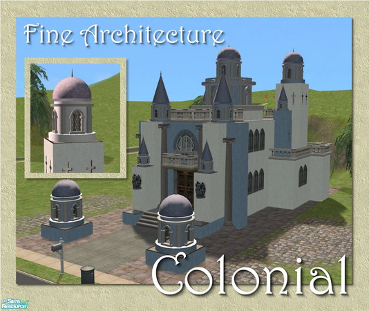 Sims 2 — Domed Roof Cupola - 2 tile by Cyclonesue — An ornamental roof cupola for your buildings. Find this under