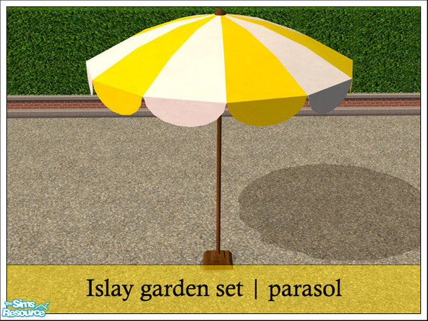 Sims 2 — 'Islay' parasol by prin6je — Large parasol with a wooden base, to be used on it's own or in a table. Can be