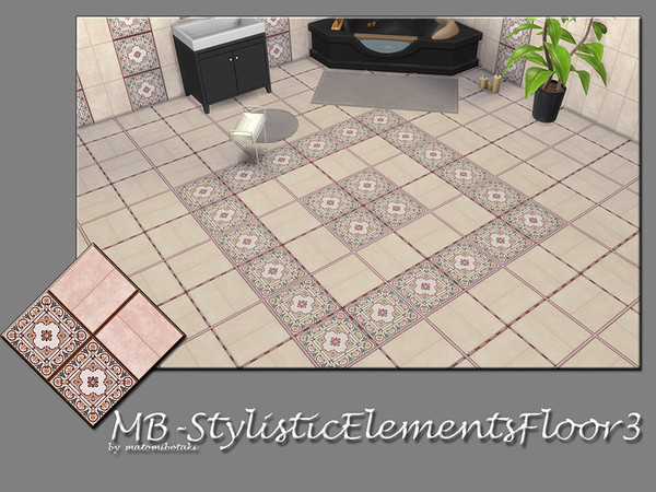 Sims 4 — MB-TrendyTileStylisticElementsFloor3 by matomibotaki — MB-TrendyTileStylisticElementsFloor3, classy and elegant