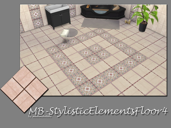 Sims 4 — MB-TrendyTileStylisticElementsFloor4 by matomibotaki — MB-TrendyTileStylisticElementsFloor4, classy and