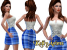 Sims 4 — Scottish Glam by KellyASims — base game dress, recoloured, with a plaid bottom skirt and pearl belt. Ideal for,