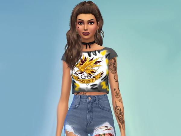 Sims 4 — Pokemon Go Team Instinct  by aclostre312 — Pokemon Go Team Instinct Top One of three shirts, choose your teams